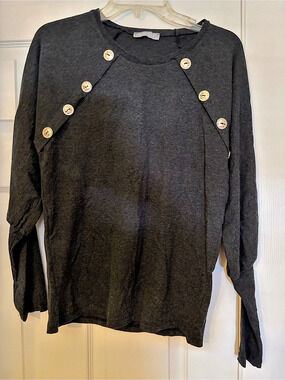 Milan Kiss Long Sleeve Top in Black Like New